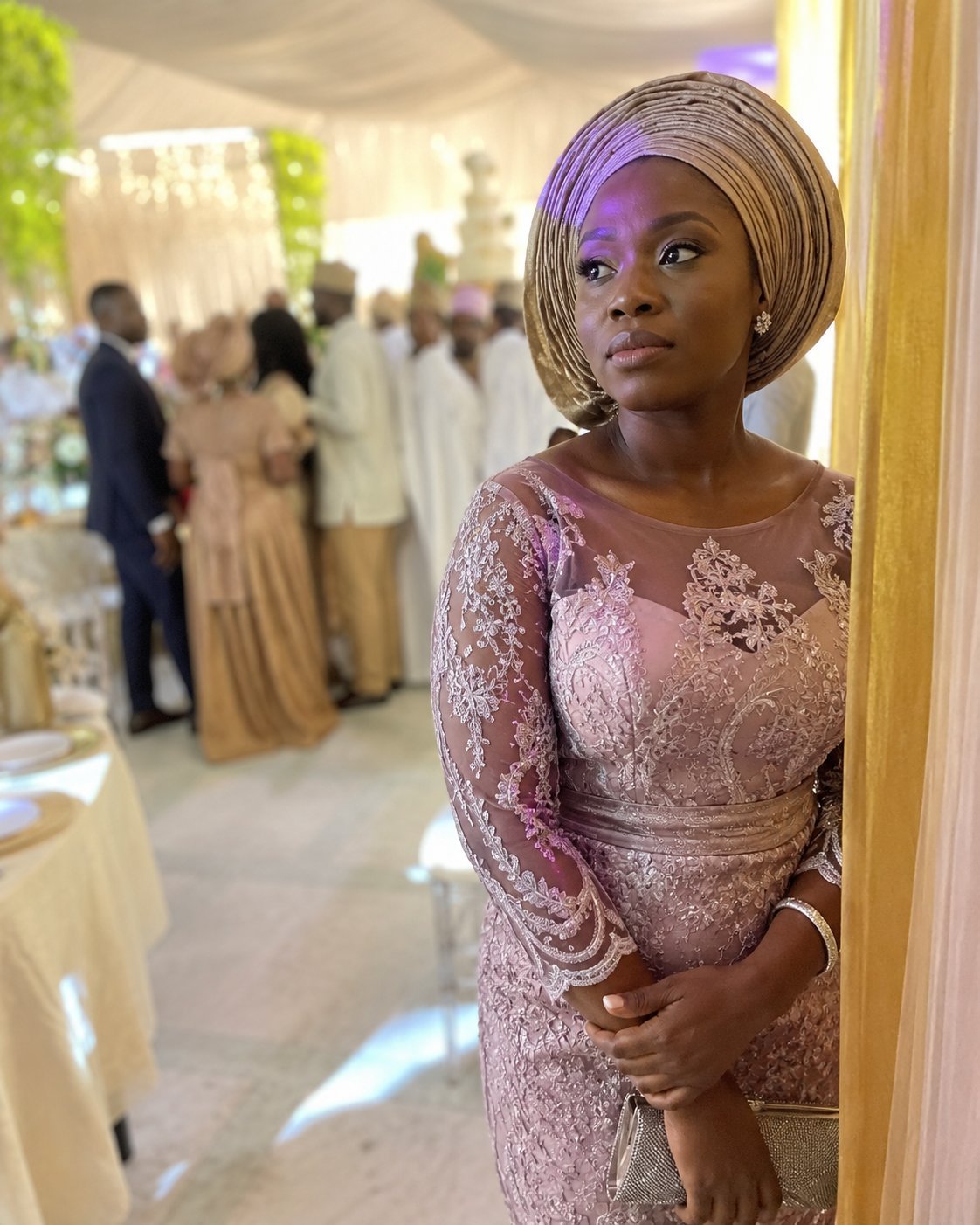 Lola, at a wedding